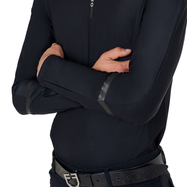 EQUESTRO Herren Slim Fit Langarm Trainingspolo – Komfort trifft Performance