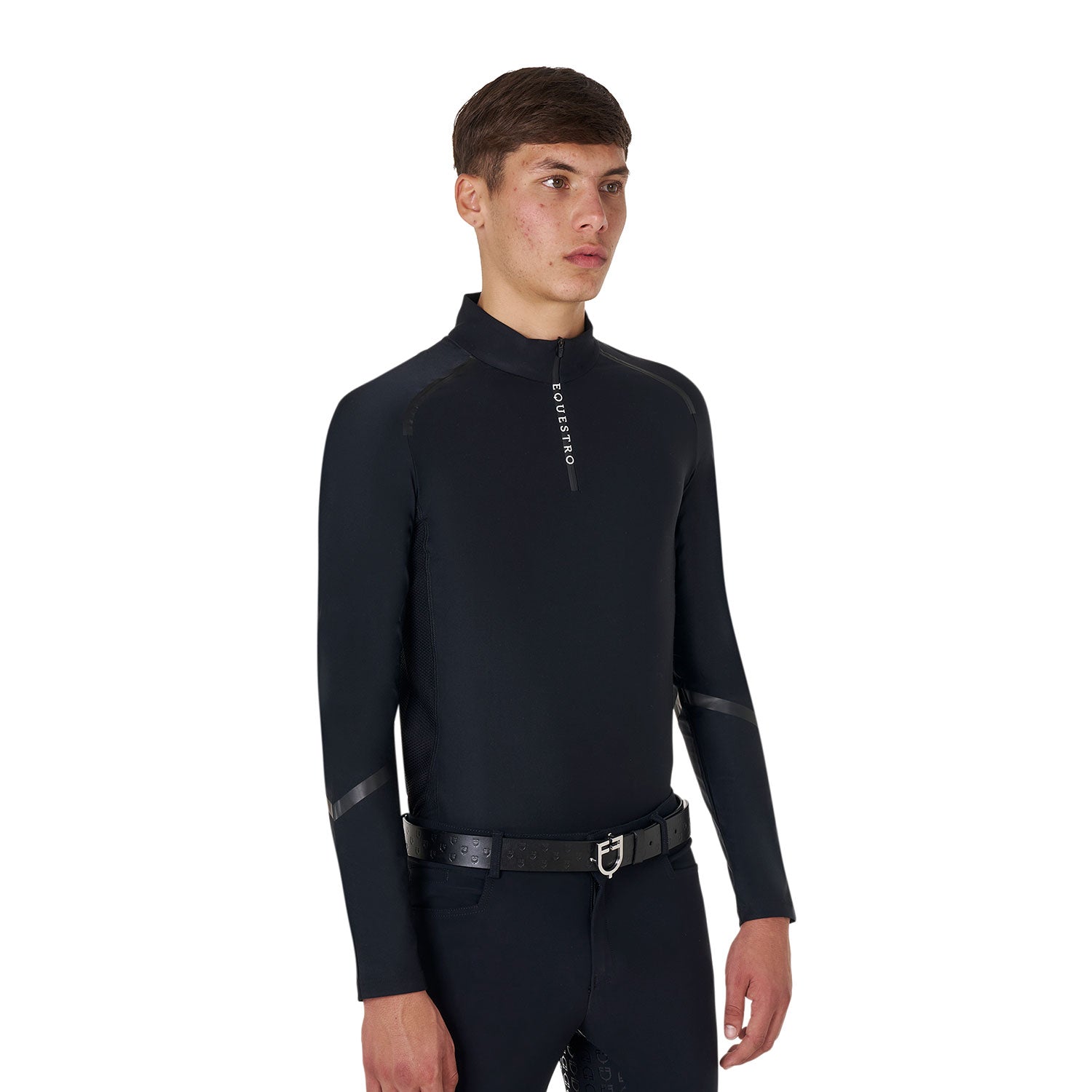 EQUESTRO Herren Slim Fit Langarm Trainingspolo – Komfort trifft Performance