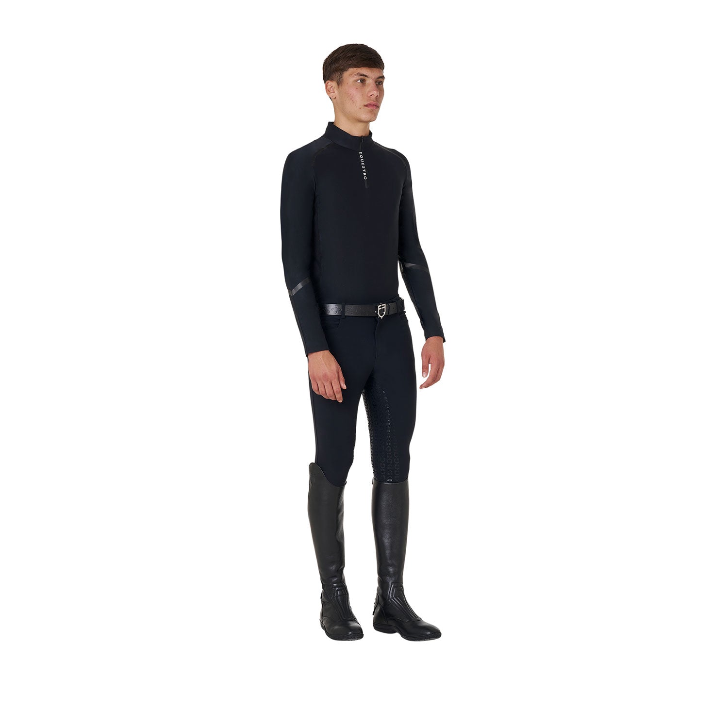 EQUESTRO Herren Slim Fit Langarm Trainingspolo – Komfort trifft Performance