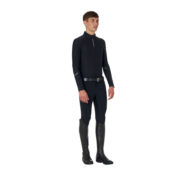 EQUESTRO Herren Slim Fit Langarm Trainingspolo – Komfort trifft Performance