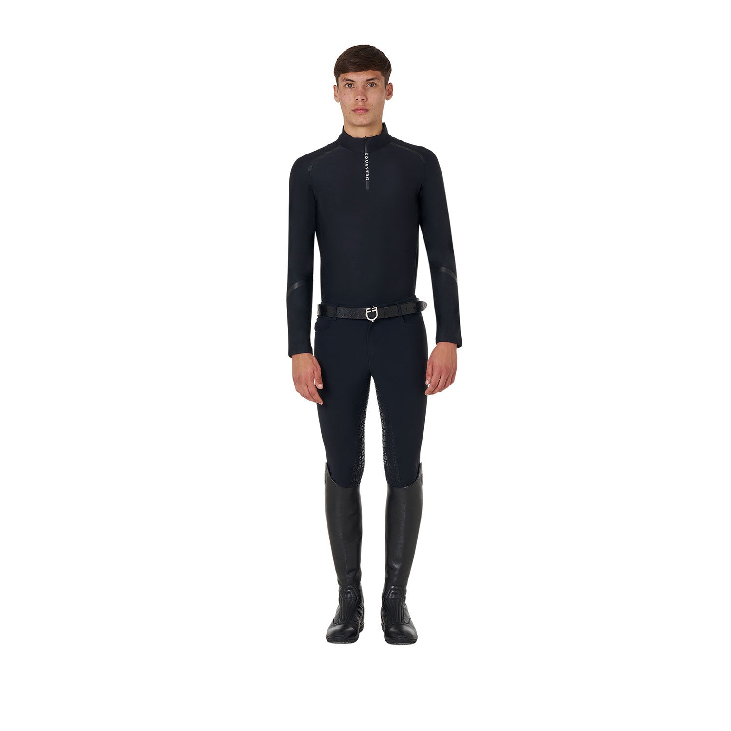 EQUESTRO Herren Slim Fit Langarm Trainingspolo – Komfort trifft Performance