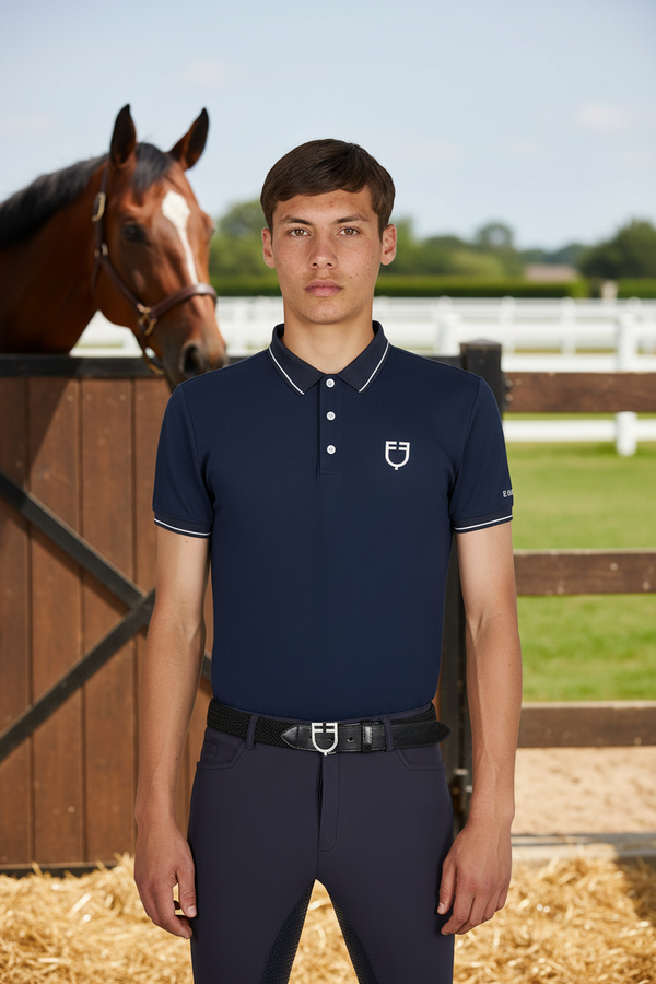 HERREN-TRAININGSPOLO MIT KONTRASTIERENDEN DETAILS