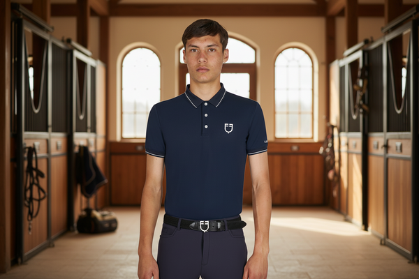 HERREN-TRAININGSPOLO MIT KONTRASTIERENDEN DETAILS