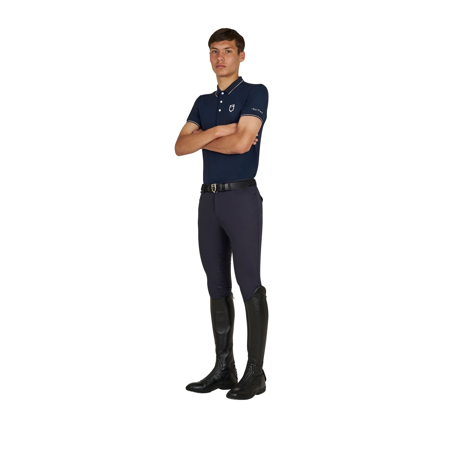 HERREN-TRAININGSPOLO MIT KONTRASTIERENDEN DETAILS