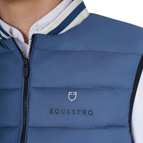 EQUESTRO Herren Weste – Nylon Weste in Bering Sea Blau