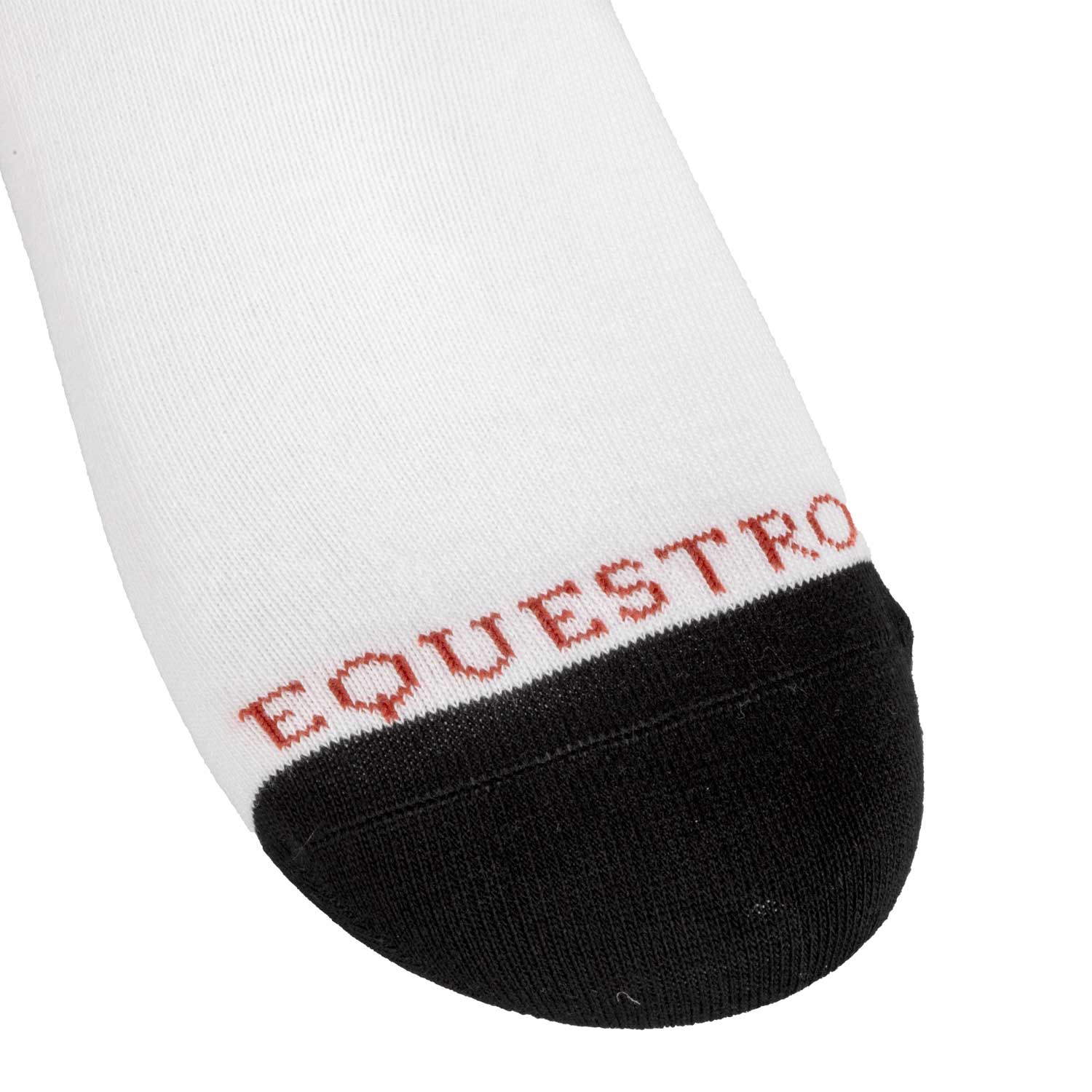 EQUESTRO technische Reitsocken – ergonomische Passform mit zweifarbigem Bund und kontrastierendem Logo, hoher Tragekomfort beim Reiten.