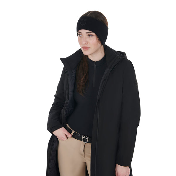 EQUESTRO Unisex Woll-Stirnband mit Ohrenschutz – Schwarz