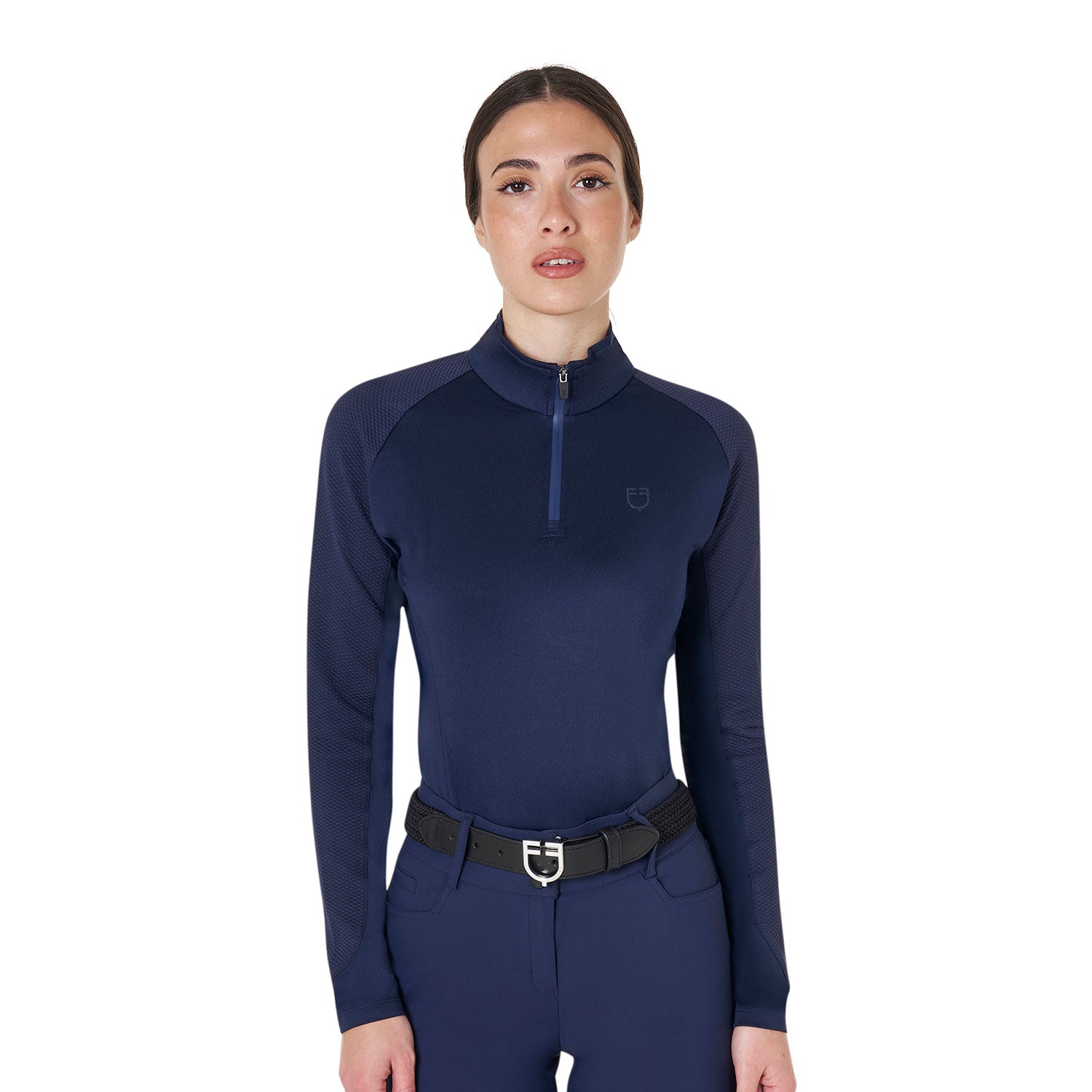 EQUESTRO Damen Slim Fit Langarm Base Layer – Navy Blazer