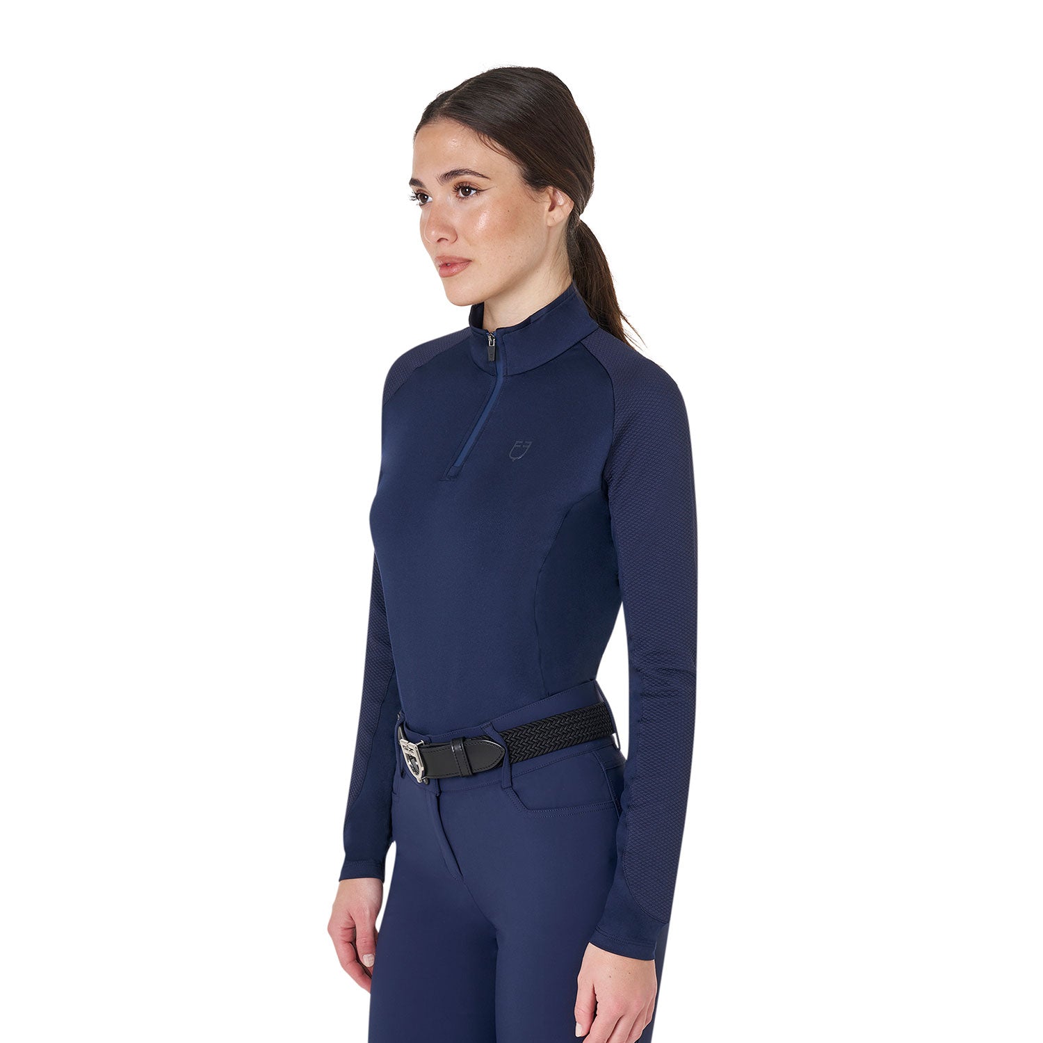 EQUESTRO Damen Slim Fit Langarm Base Layer – Navy Blazer