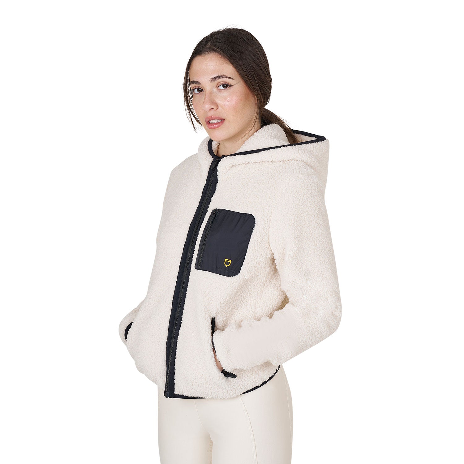 EQUESTRO Damen Fleece Sweatshirt – Antique White