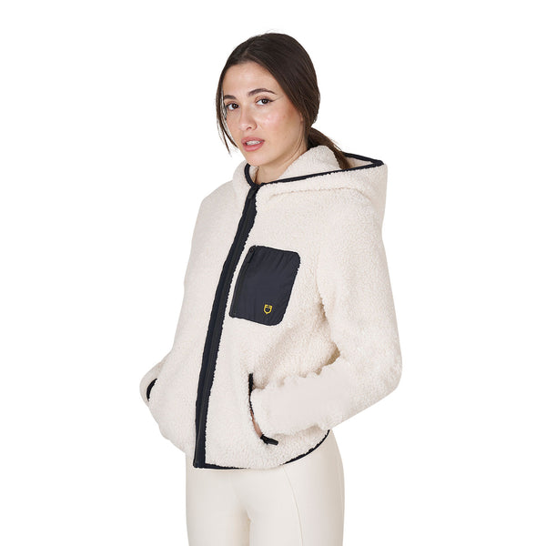 EQUESTRO Damen Fleece Sweatshirt – Antique White