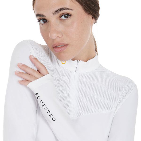 EQUESTRO Damen Wettkampf-Poloshirt White