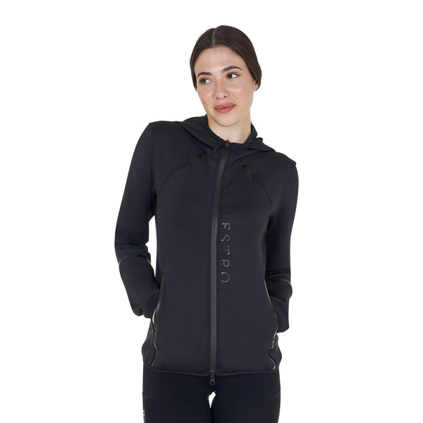EQUESTRO Damen Tech Sweatshirt mit Reißverschluss – Schwarz