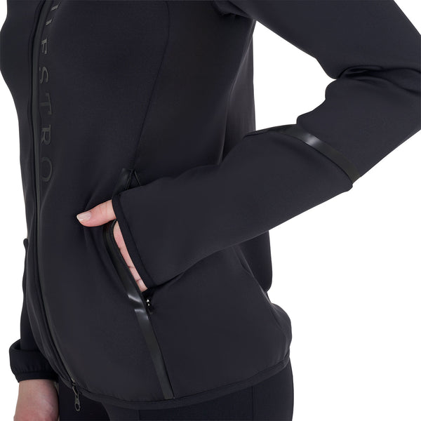 EQUESTRO Damen Tech Sweatshirt mit Reißverschluss – Schwarz