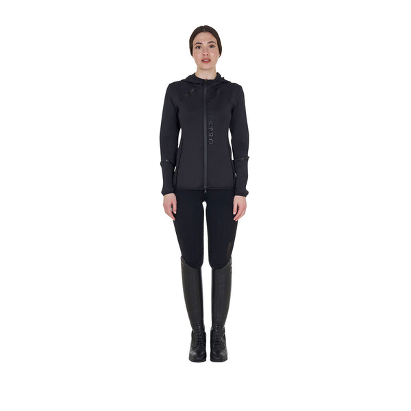EQUESTRO Damen Tech Sweatshirt mit Reißverschluss – Schwarz