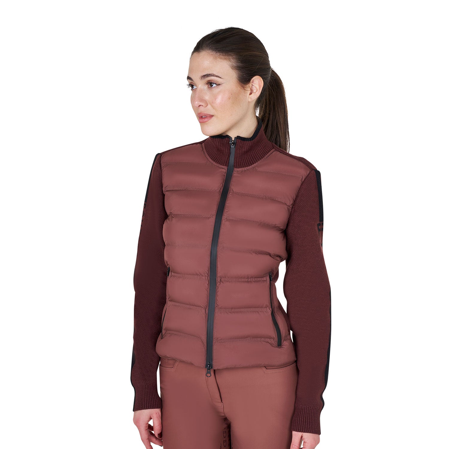EQUESTRO Damenjacke aus Nylon und Strick – Eleganz trifft Funktionalität