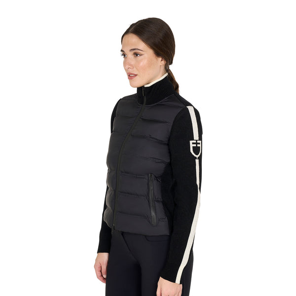 EQUESTRO Damenjacke – Nylon trifft Strick | Wärme, Stil & Performance in Perfektion
