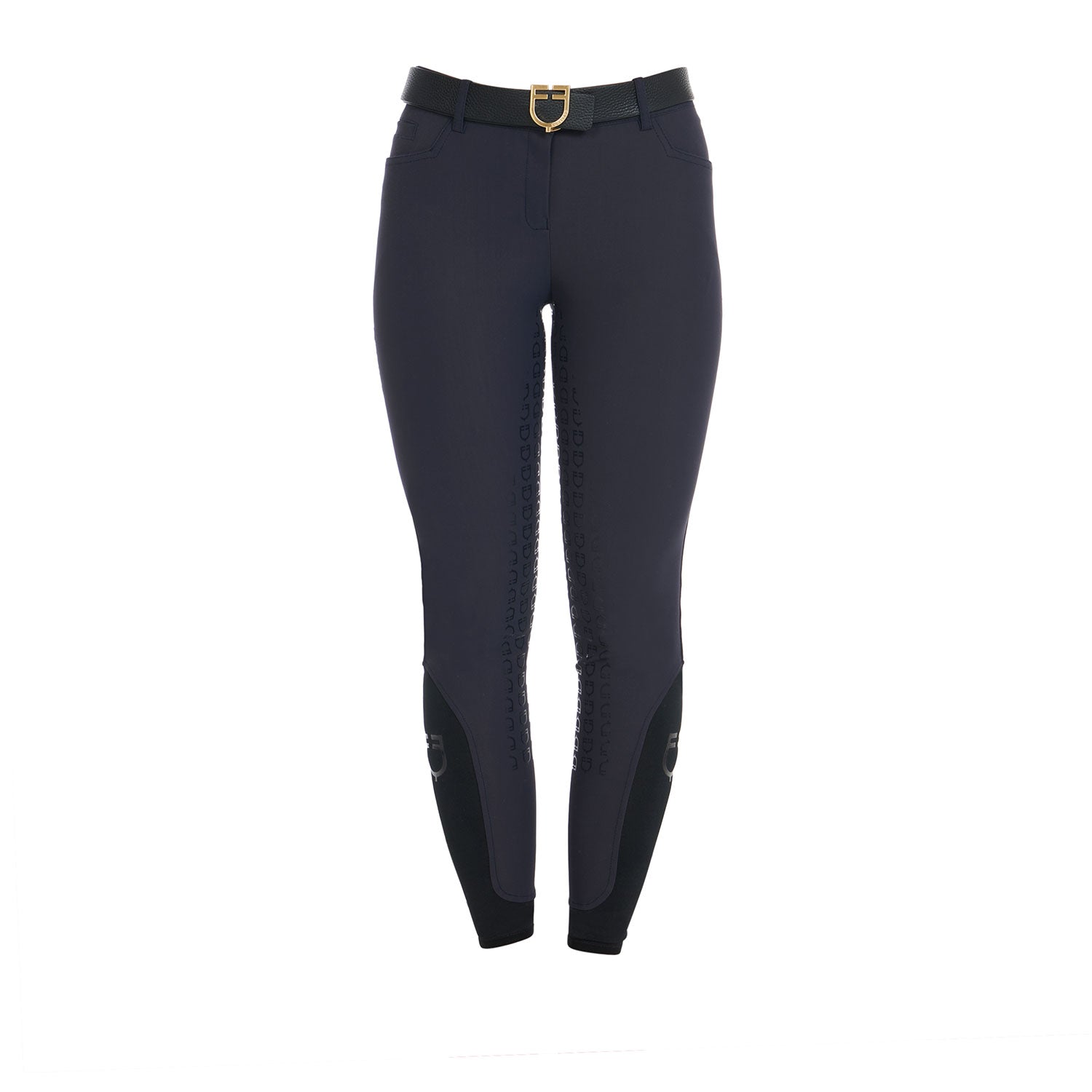 EQUESTRO Damenreithose High Waist Full Grip mit Fleece – Navy Blaze