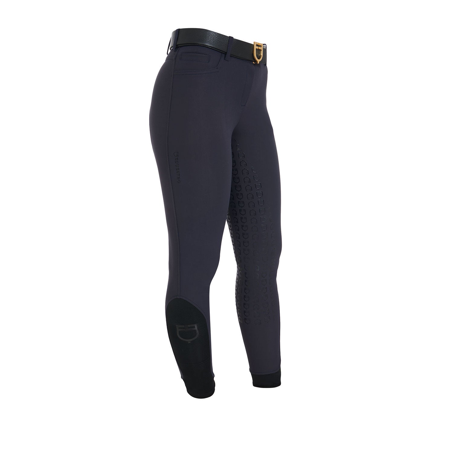 EQUESTRO Damenreithose High Waist Full Grip mit Fleece – Navy Blaze