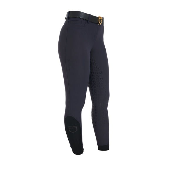 EQUESTRO Damenreithose High Waist Full Grip mit Fleece – Navy Blaze