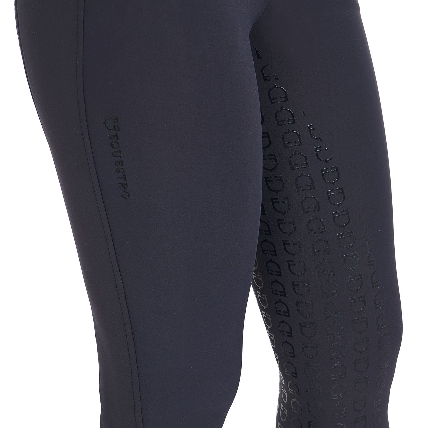 EQUESTRO Damenreithose High Waist Full Grip mit Fleece – Navy Blaze