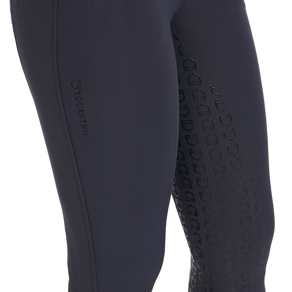EQUESTRO Damenreithose High Waist Full Grip mit Fleece – Navy Blaze