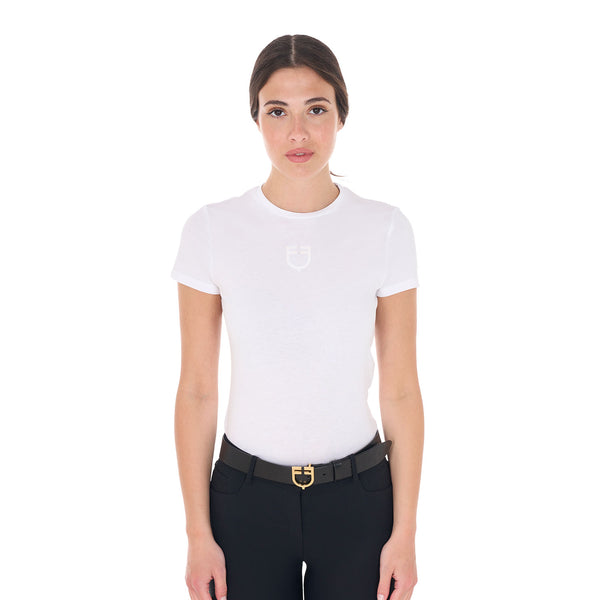 DAMEN T-SHIRT MIT TON-IN-TON-LOGO – EQUESTRO