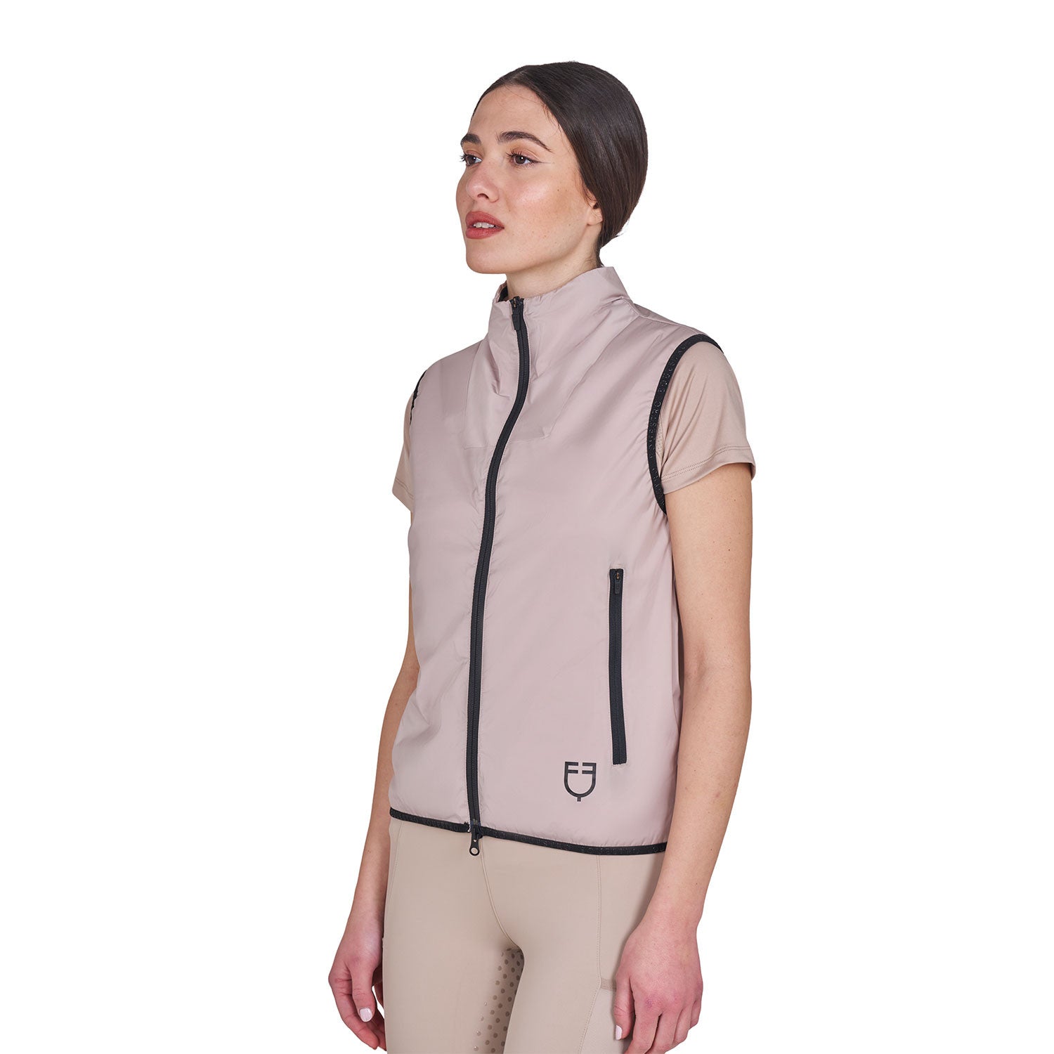 EQUESTRO Damen Faltbare Line Slim Fit Weste Oxford