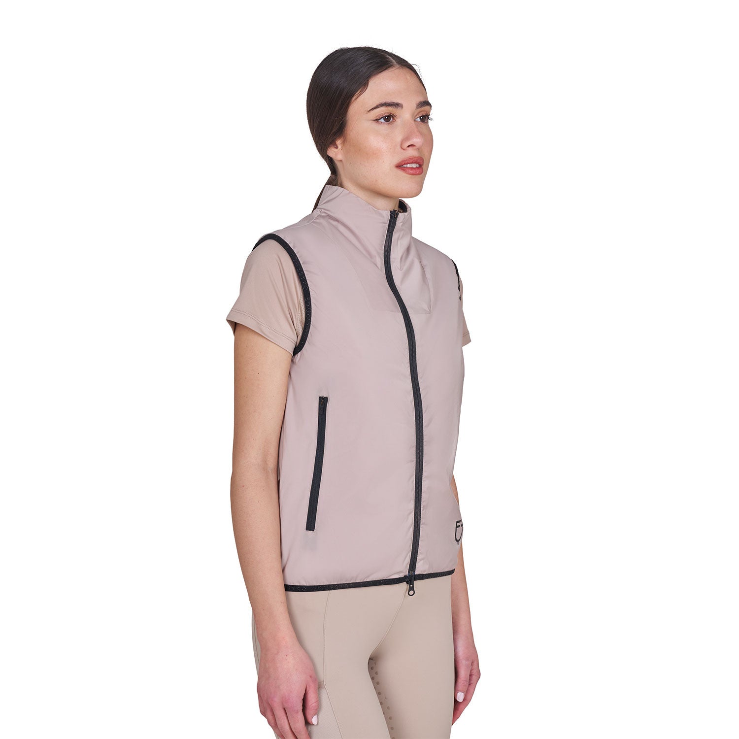 EQUESTRO Damen Faltbare Line Slim Fit Weste Oxford