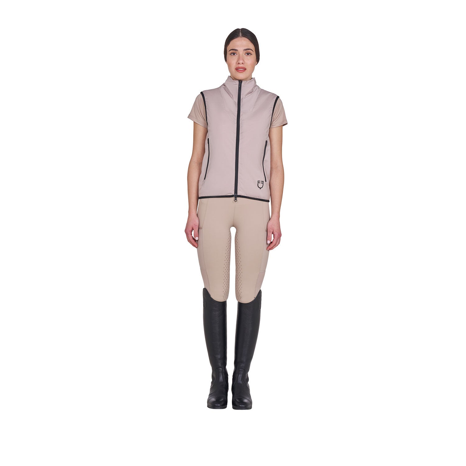 EQUESTRO Damen Faltbare Line Slim Fit Weste Oxford