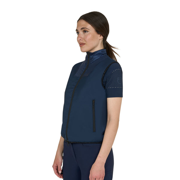 EQUESTRO Damen Faltbare Line Slim Fit Weste Navy Blue