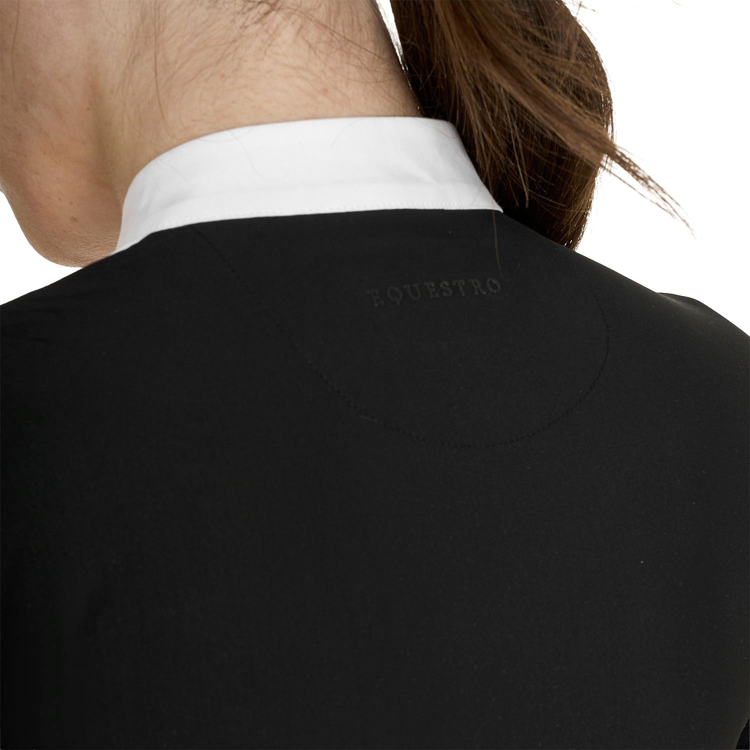 EQUESTRO | Damen Slim-Fit-Poloshirt aus Funktionsstoff Black