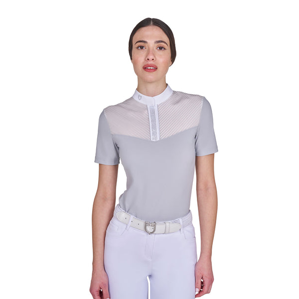 EQUESTRO | Damen Slim-Fit Kurzarm-Wettkampf-Poloshirt