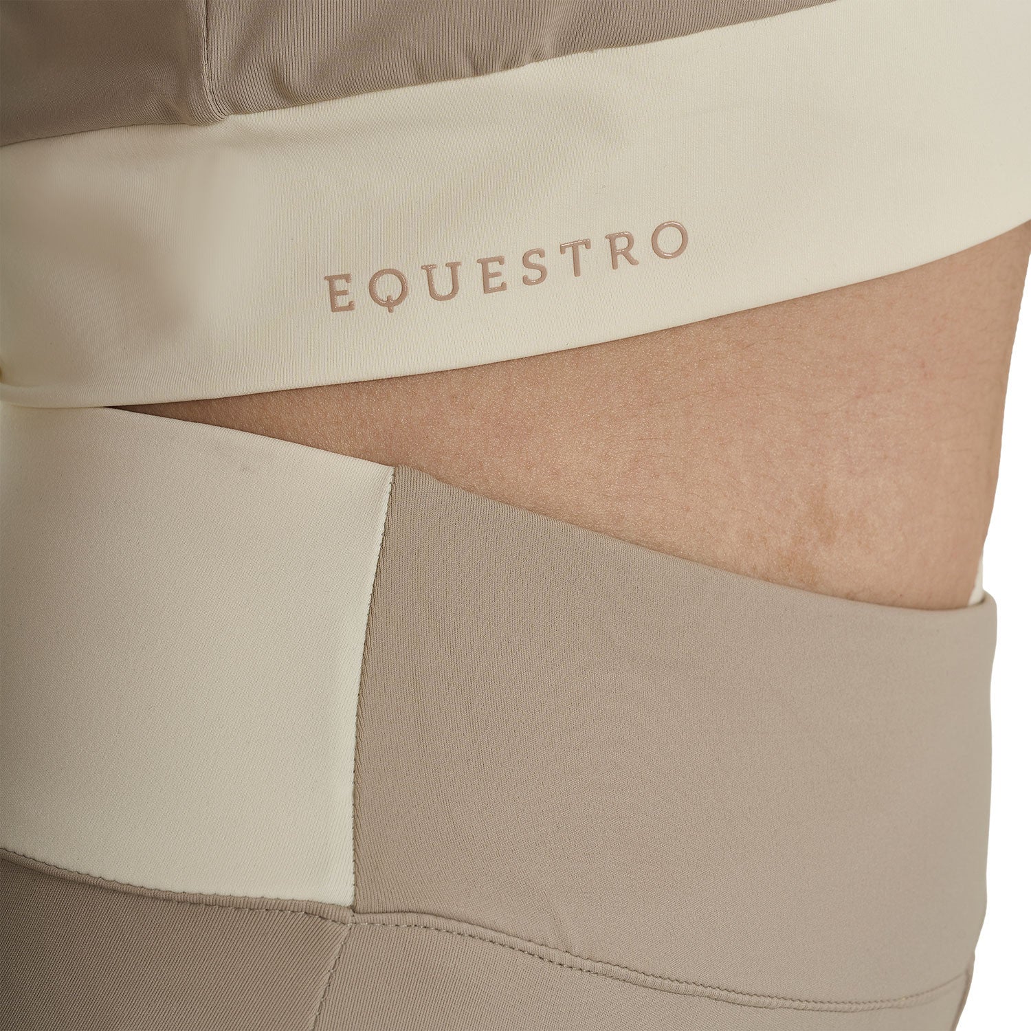 EQUESTRO | Damen Crop-T-Shirt in Zweifarboptik