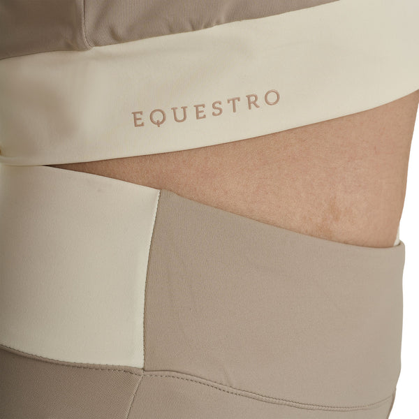 EQUESTRO | Damen Crop-T-Shirt in Zweifarboptik