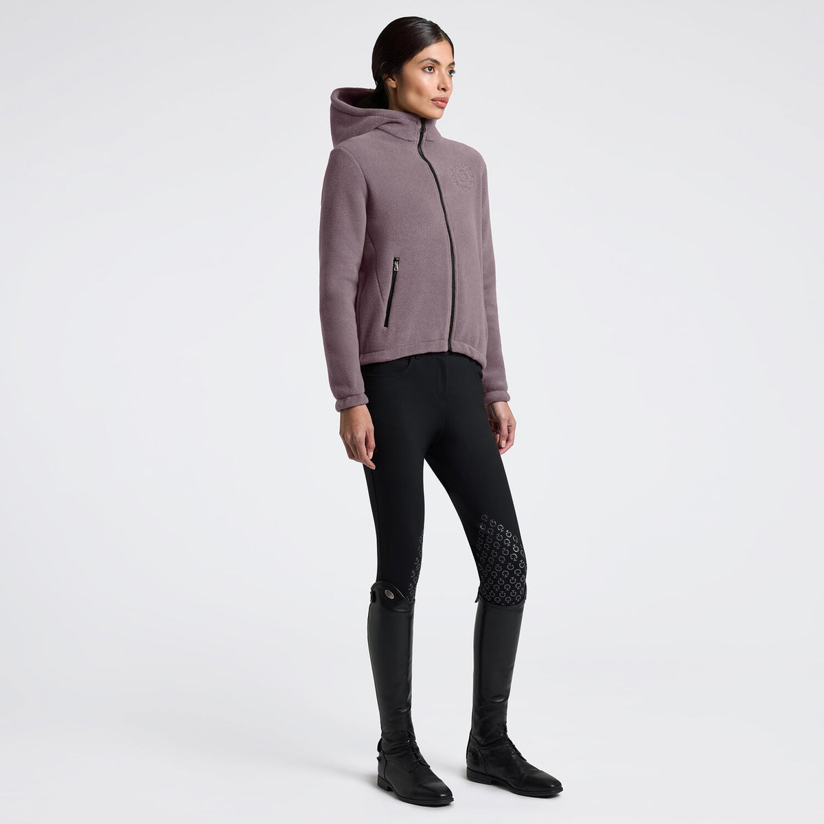 Cavalleria Toscana Damen Fleece-Hoodie mit Zip Grape Shake