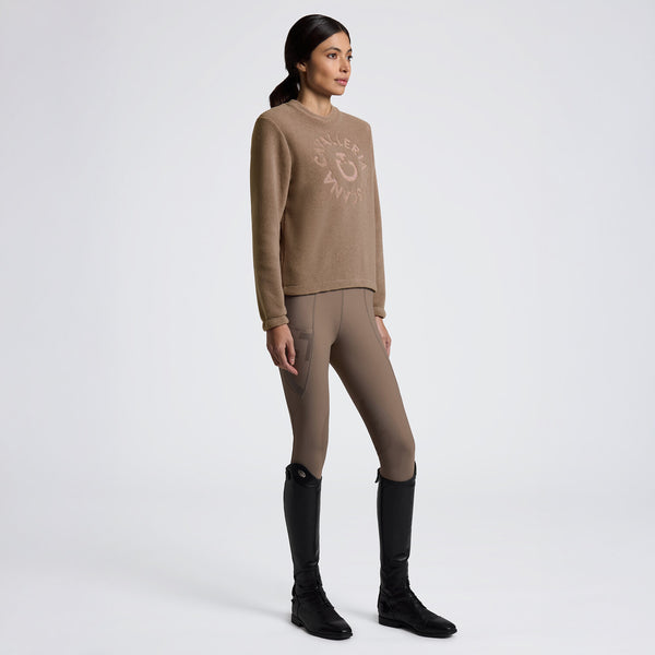 Cavalleria Toscana Damen Fleecepullover Rundhals Walnut