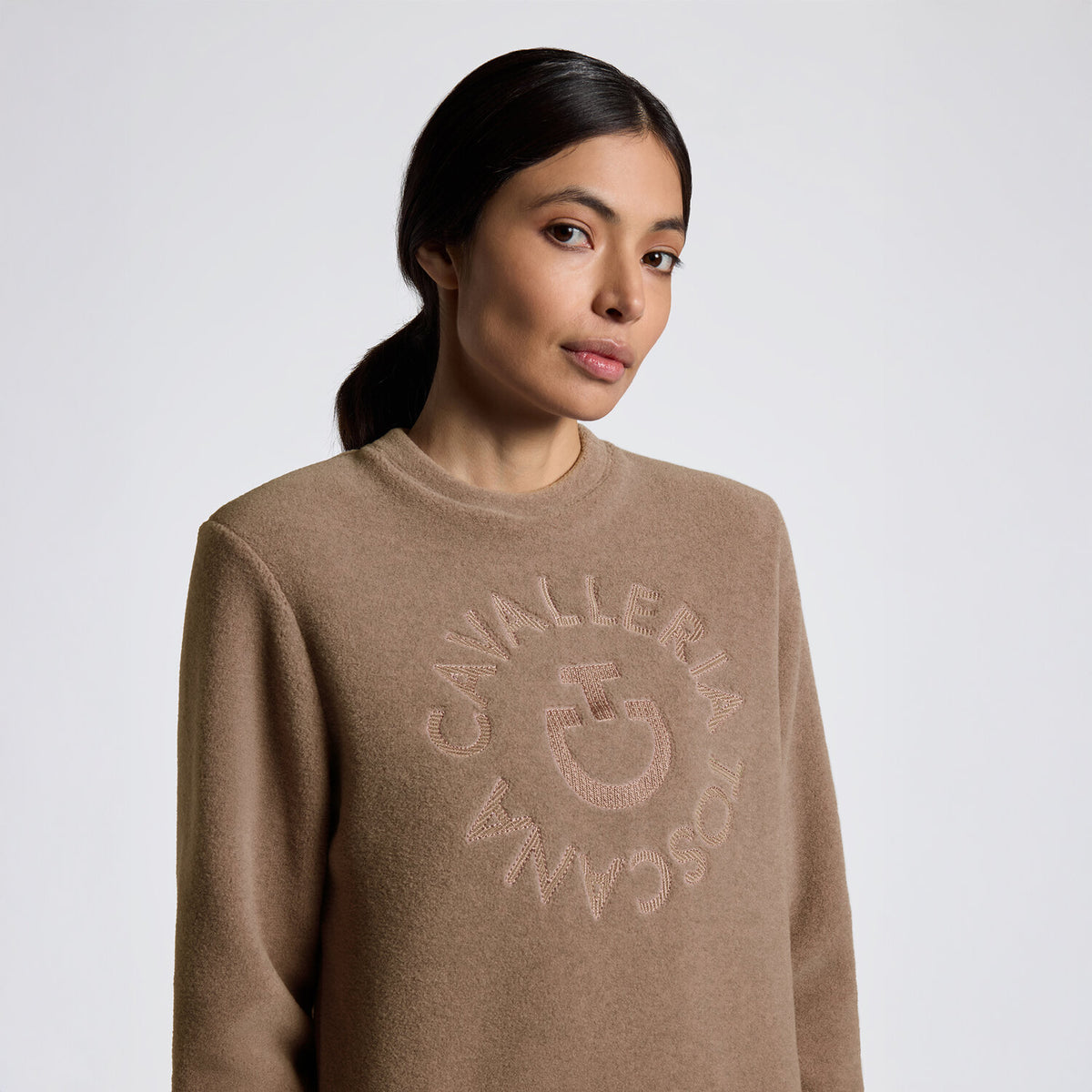 Cavalleria Toscana Damen Fleecepullover Walnut Detail