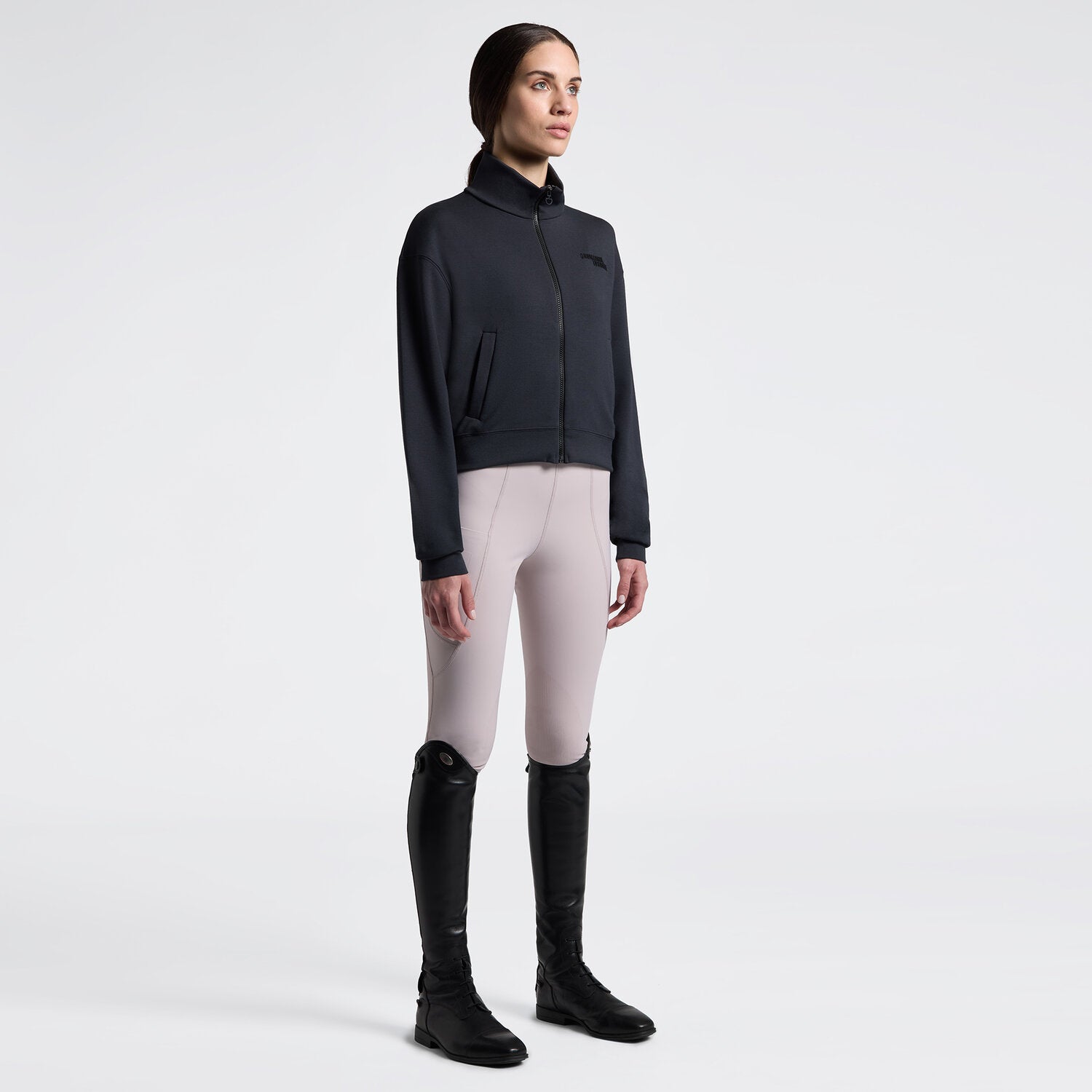 Cavalleria Toscana Damen Sweatjacke mit Zip – Anthrazit