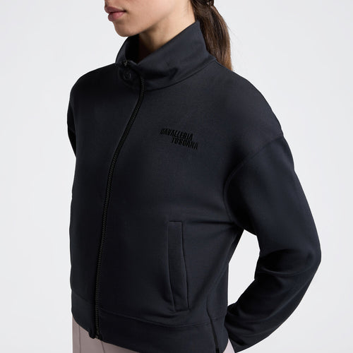 Cavalleria Toscana Damen Sweatjacke mit Zip – Anthrazit