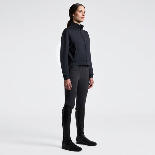 Cavalleria Toscana Damen Sweatjacke mit Zip – Anthrazit