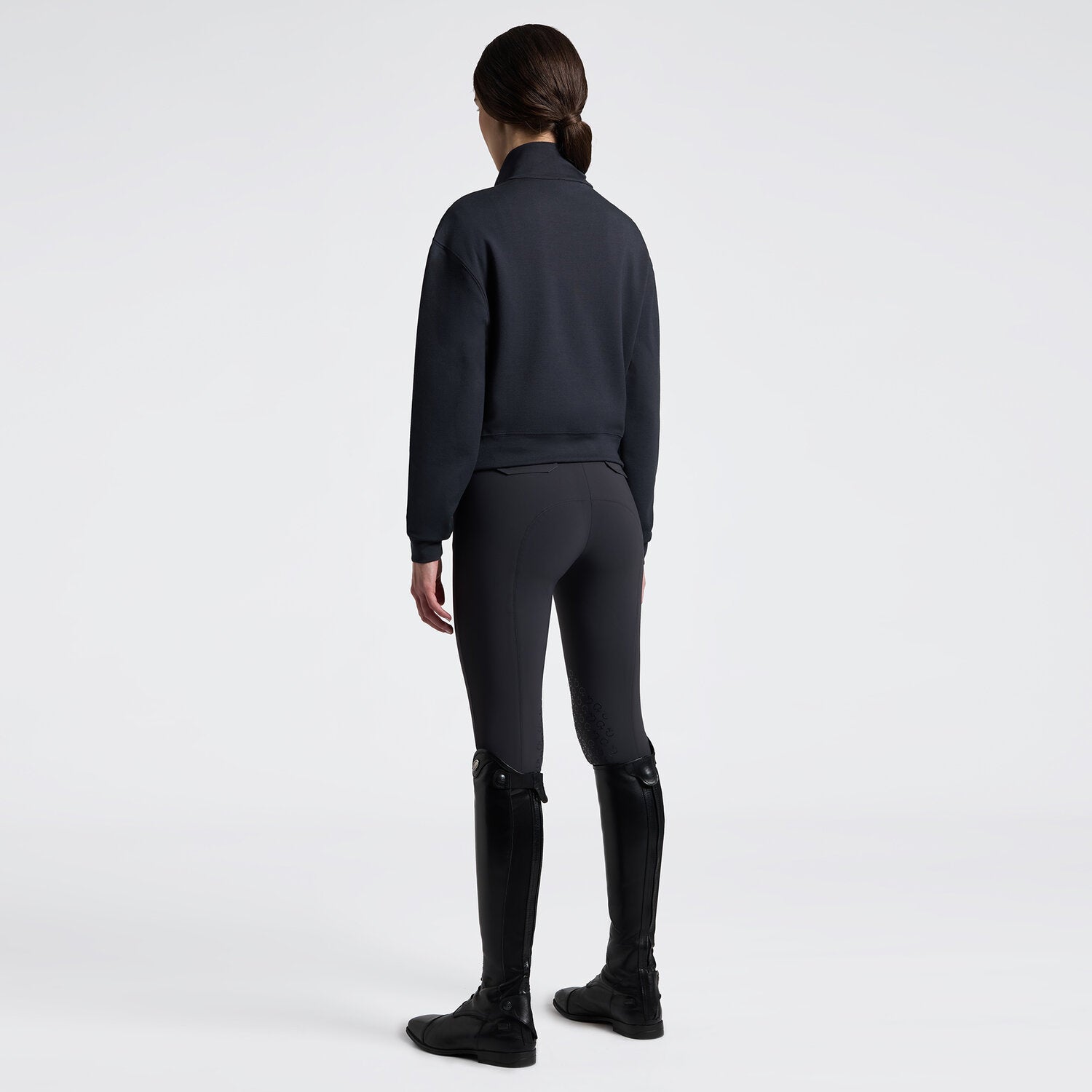 Cavalleria Toscana Damen Sweatjacke mit Zip – Anthrazit