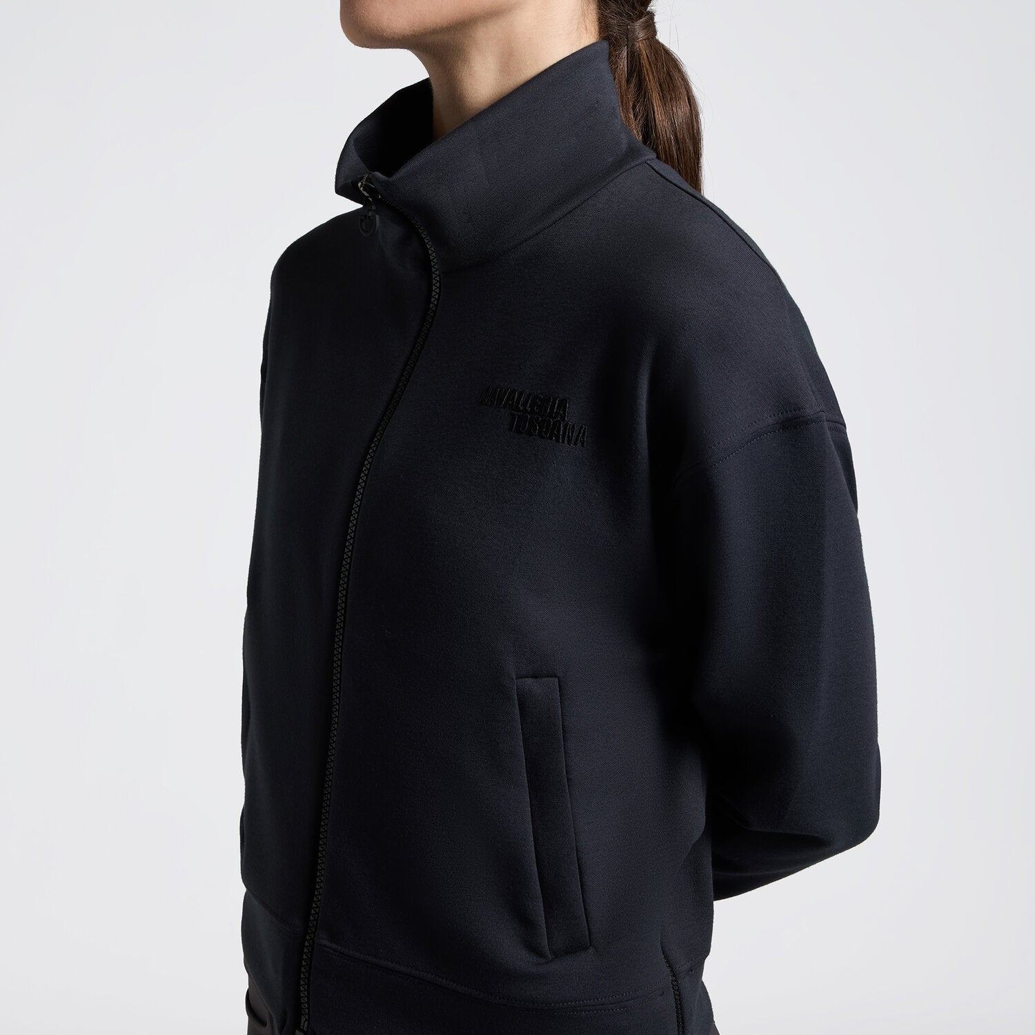 Cavalleria Toscana Damen Sweatjacke mit Zip – Anthrazit
