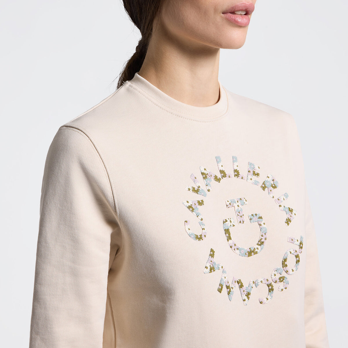Cavalleria Toscana Damen Pullover mit Blumenstickerei – Brich, Detail