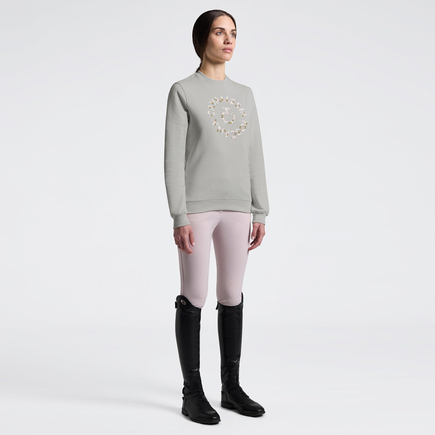 Cavalleria Toscana Damen Pullover mit Blumenstickerei – Belgian Block