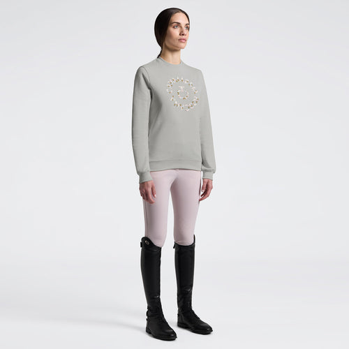 Cavalleria Toscana Damen Pullover mit Blumenstickerei – Belgian Block