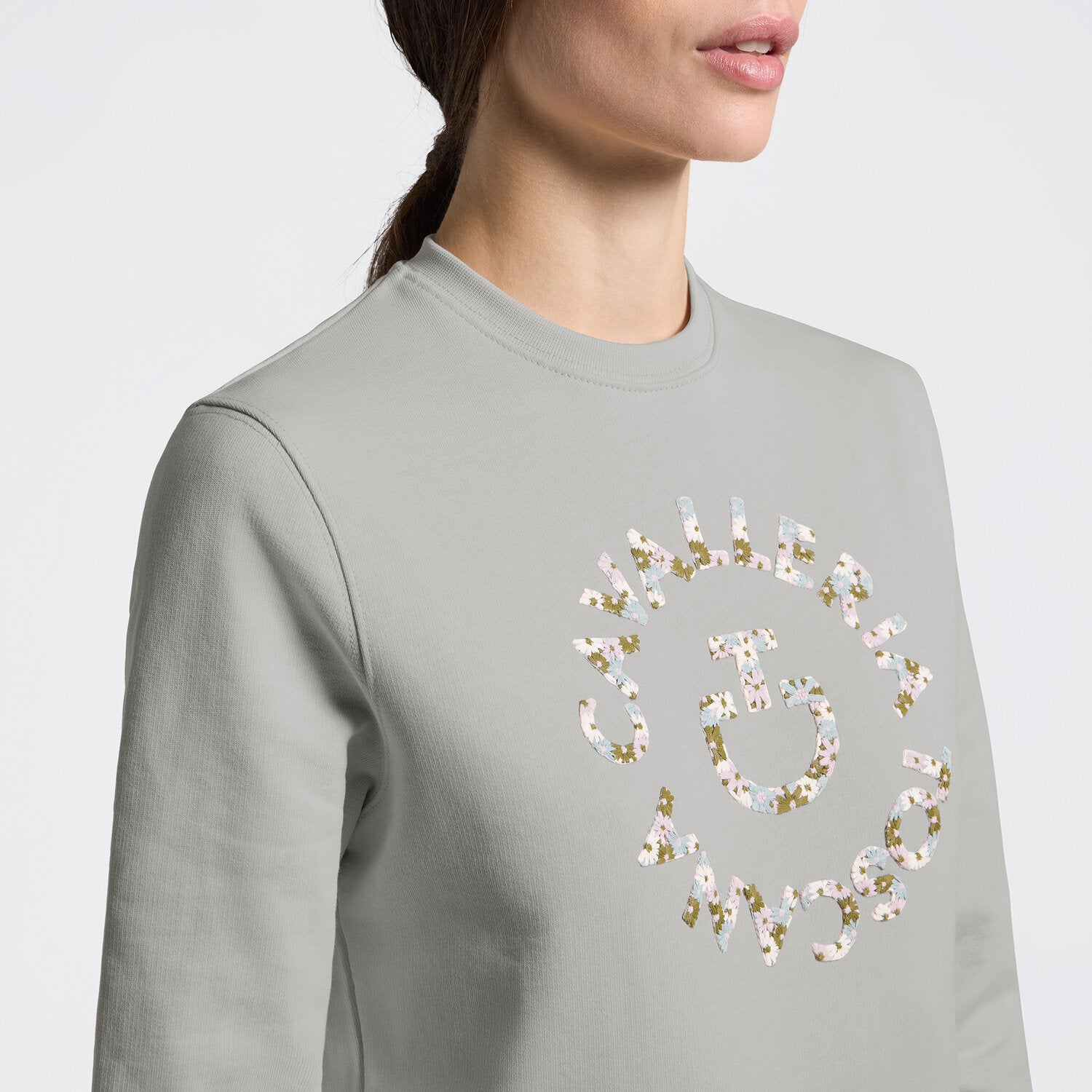 Cavalleria Toscana Damen Pullover mit Blumenstickerei – Belgian Block