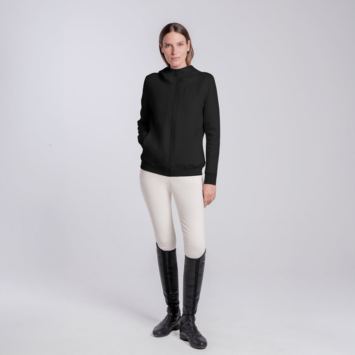Cavalleria Toscana Damen Technischer Hoodie Schwarz