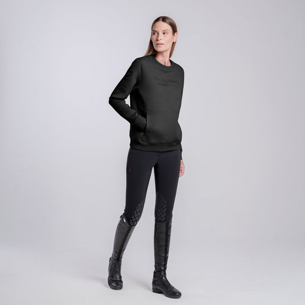 Cavalleria Toscana Damen Sweatshirt Rundhals Schwarz
