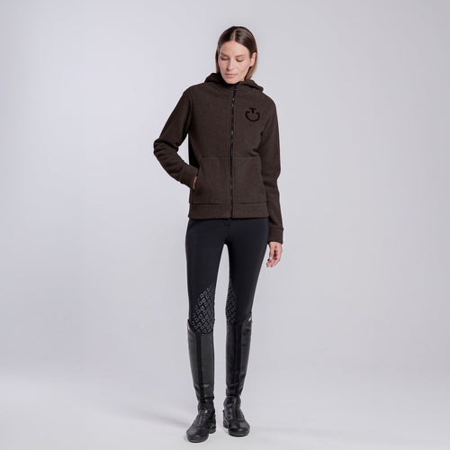 Cavalleria Toscana Damen Fleece-Hoodie – Espresso